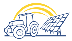 New Holland Rochester tractor and solar logo mark