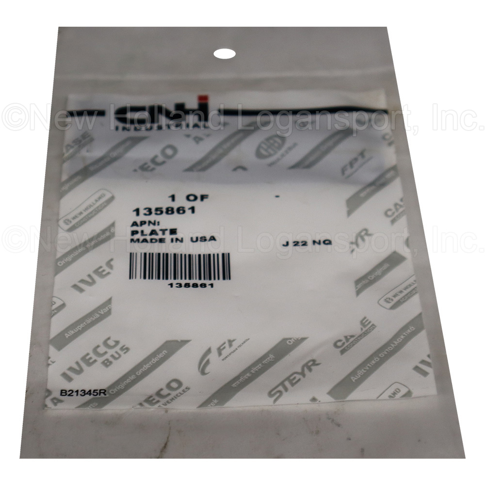 New Holland Plate Part # 135861 - Image 2