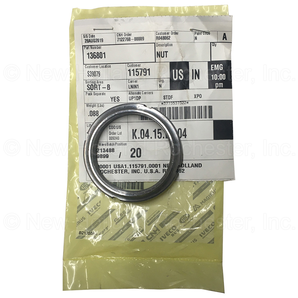 New Holland Nut Part # 136801