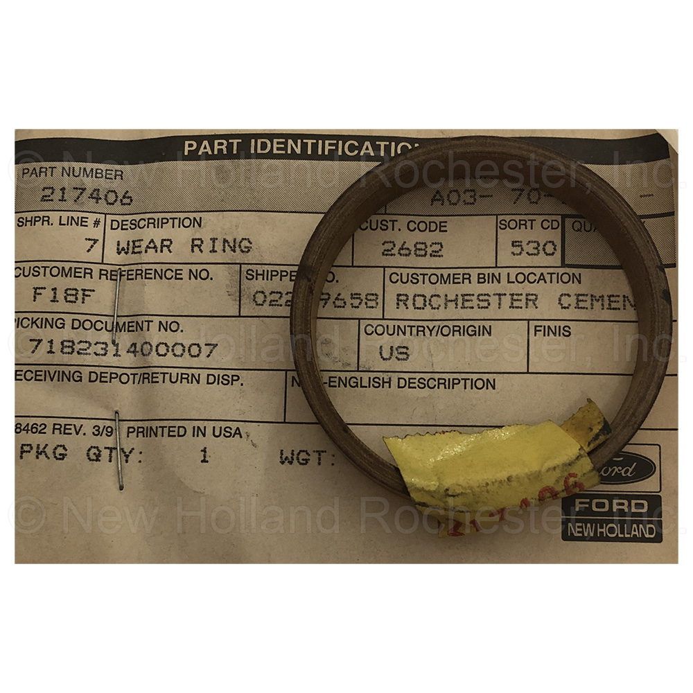 New Holland Ring Part # 217406