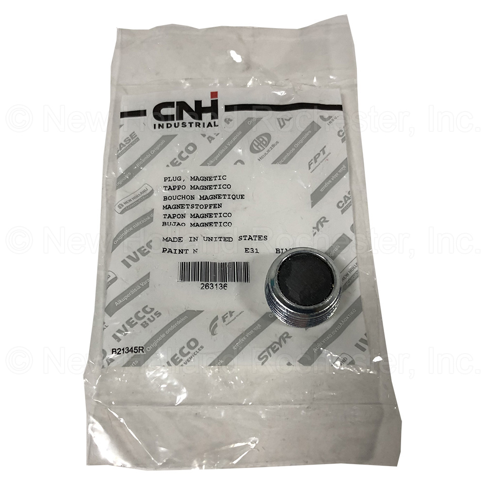 New Holland 3/4"-14 NPTF Square Magnetic Plug Part # 263136