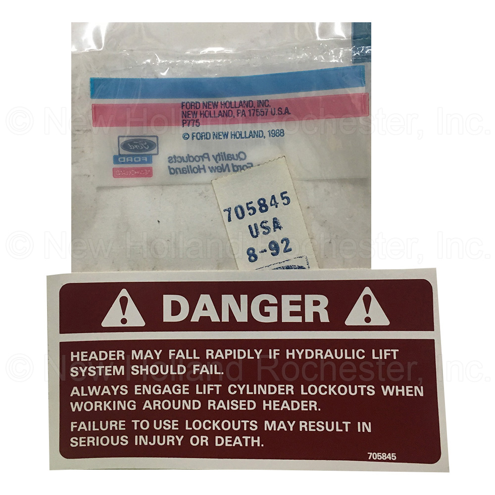 New Holland Decal Part # 705845