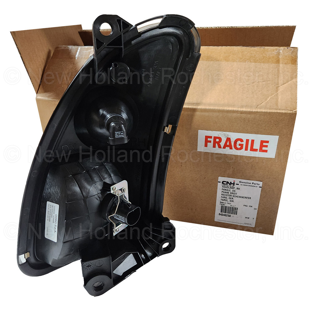 New Holland 12V 65W RH Headlamp Assembly Part # 84340250 - Image 2