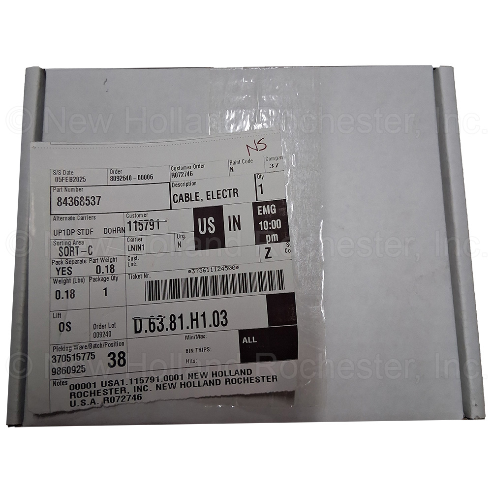 New Holland Electric Cable Part # 84368537 - Image 3