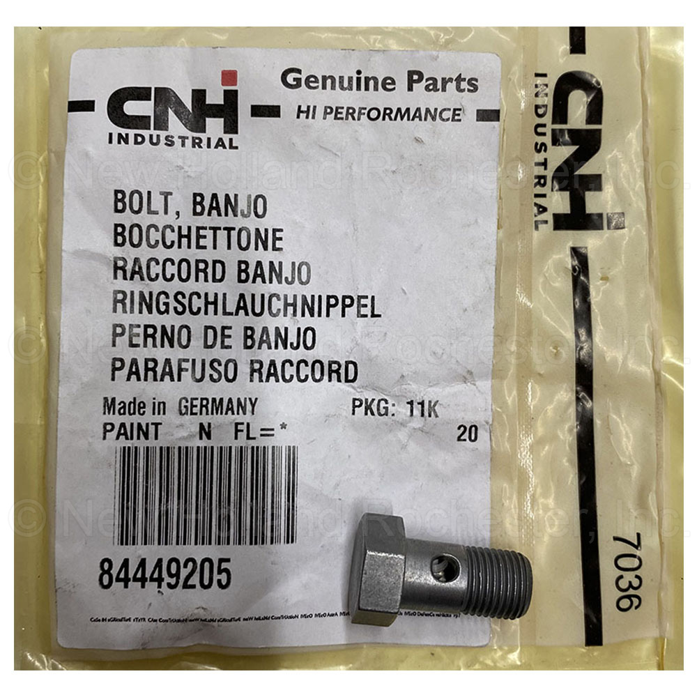 New Holland Hollow Screw Part # 84449205