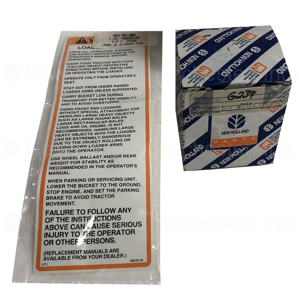 New Holland Decal Part # 86535736 - Image 3