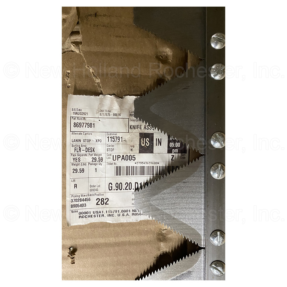 New Holland Knife Assembly Part # 86977981 - Image 2