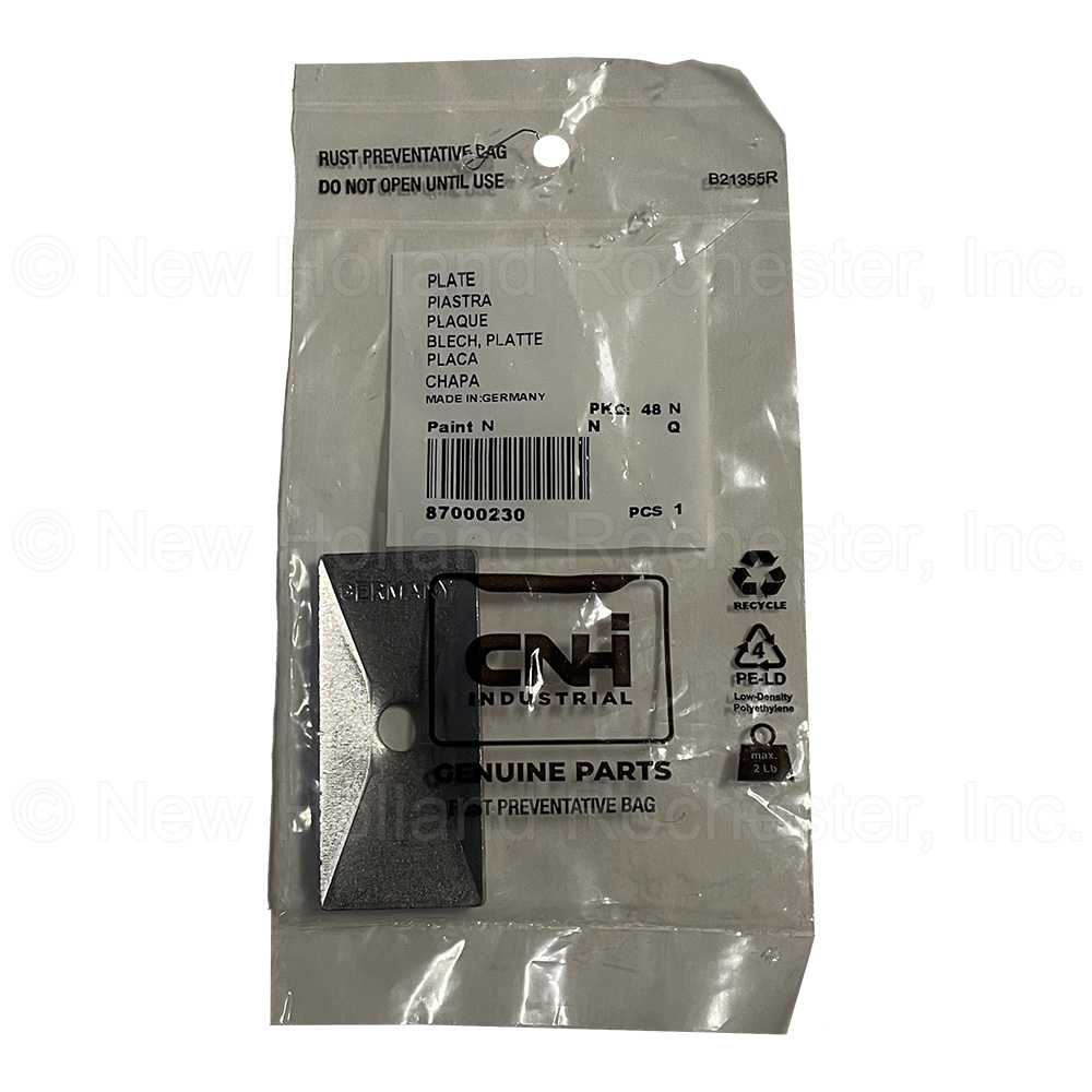 New Holland Plate Part # 87000230 - Image 3