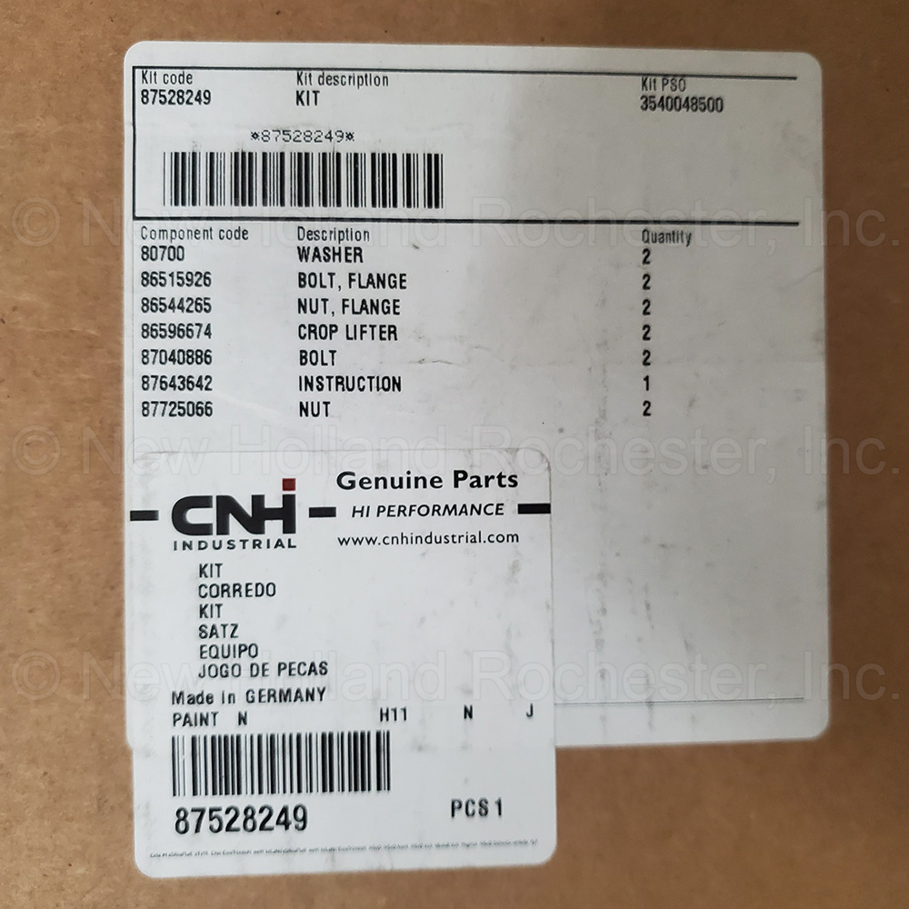 New Holland CCW Crop Lifter Kit Part # 87528249 - Image 2