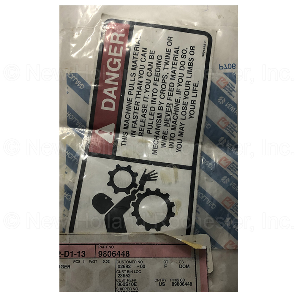 New Holland Decal Part # 9806448