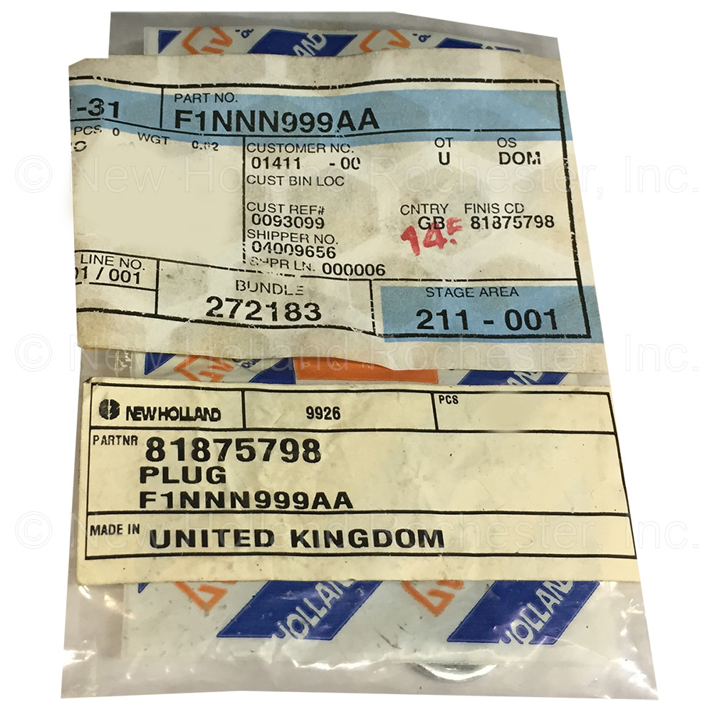 New Holland Plug Part # F1NNN999AA - Image 3