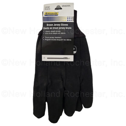 New Holland Large Brown Jersey Gloves Part # MN6200L