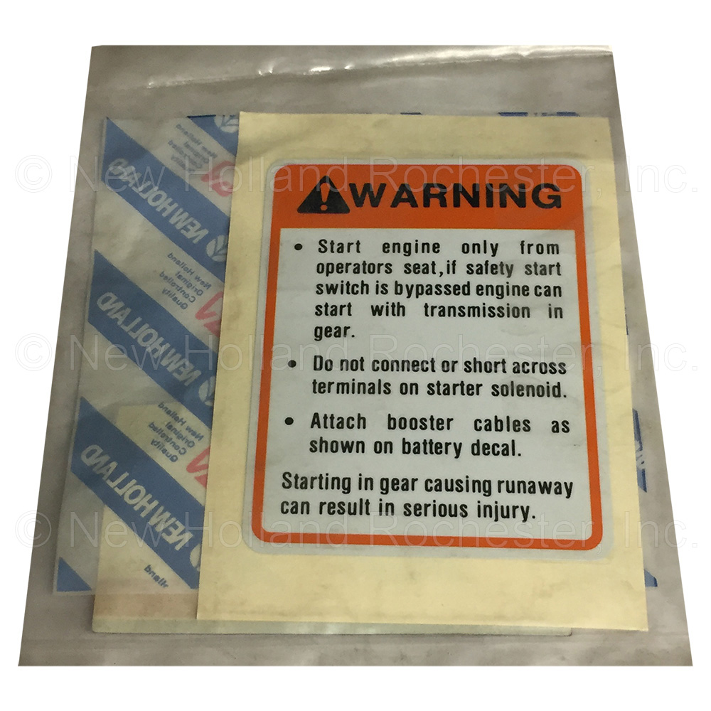 New Holland Decal Part # SBA190196682