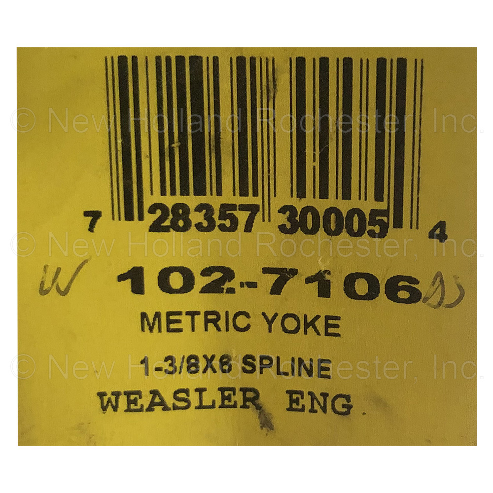 New Holland 1-3/8"x6 Spline 2100/100 Series Yoke Part # W1027106DS - Image 3