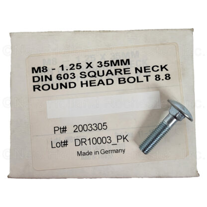 New Holland M8 1.25 x 35mm Square Neck Round Head Bolt Part # 2003305