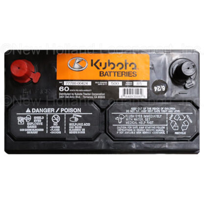 Kubota Group U1 Wet Battery Part # 77700-00429 - New Holland