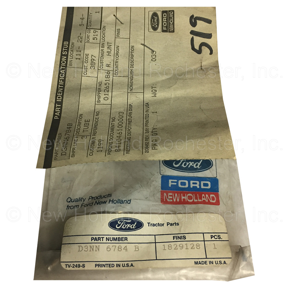 New Holland Tube Part # D3NN6784B - Image 2