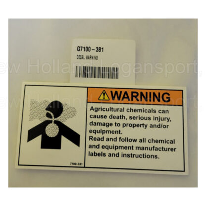 Kinze Warning Decal (1 per Row Unit) Part # G7100-381