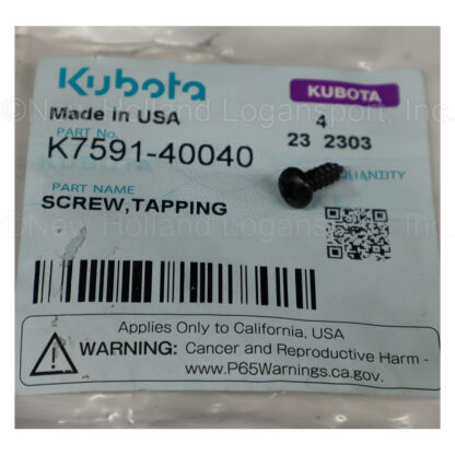 Kubota Tapping Screw Part # K7591-40040