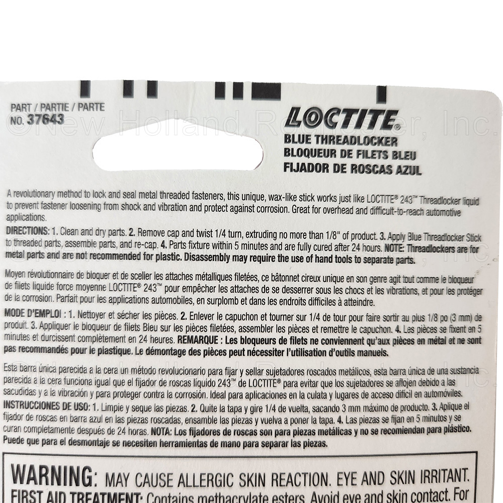 LOCTITE 9g Blue Stick Threadlocker Part # MC37643 - Image 3