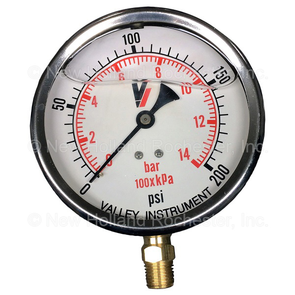 New Holland 4" 200PSI Liquid Gauge Part # MLR0728424