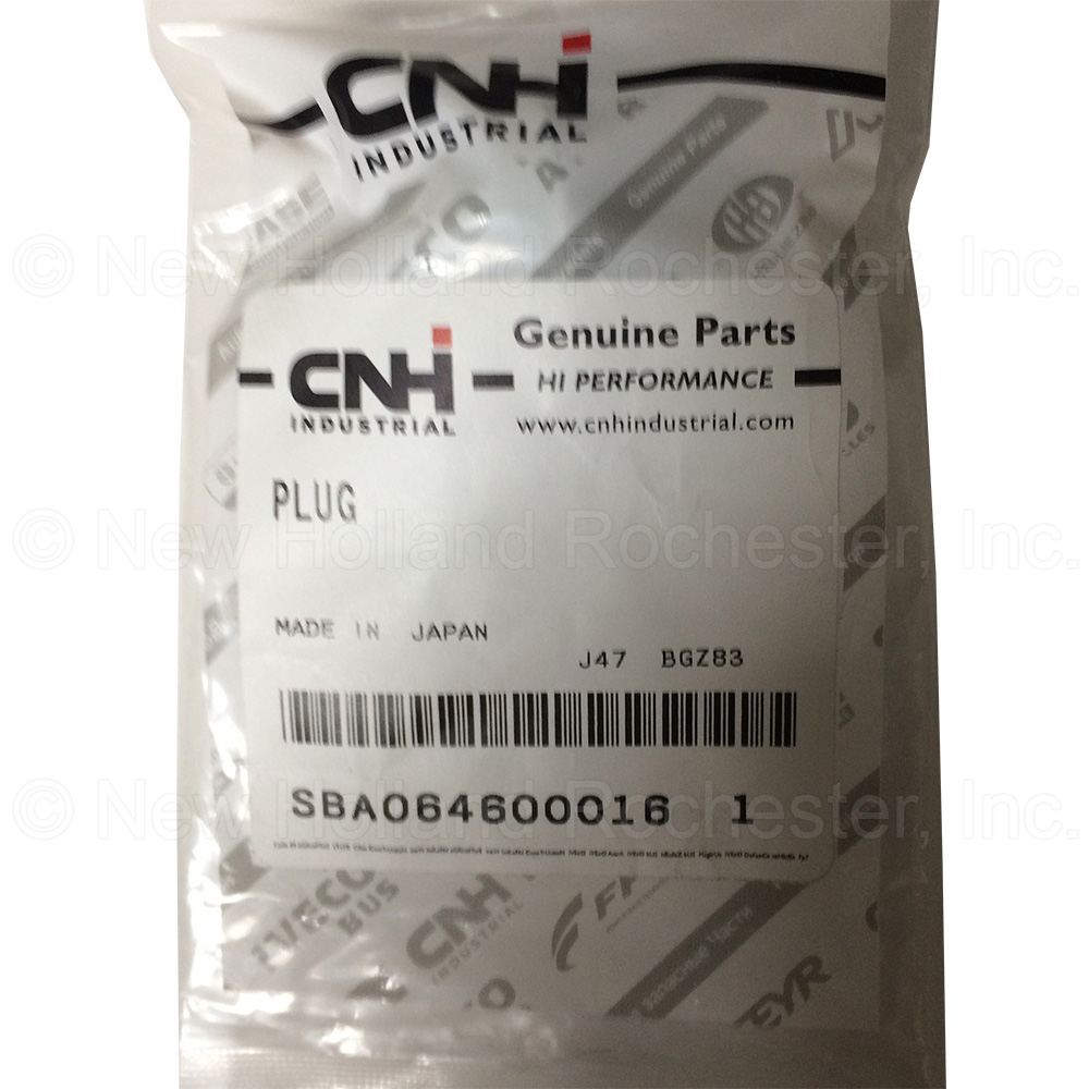 New Holland Plug Part # SBA064600016 - Image 2