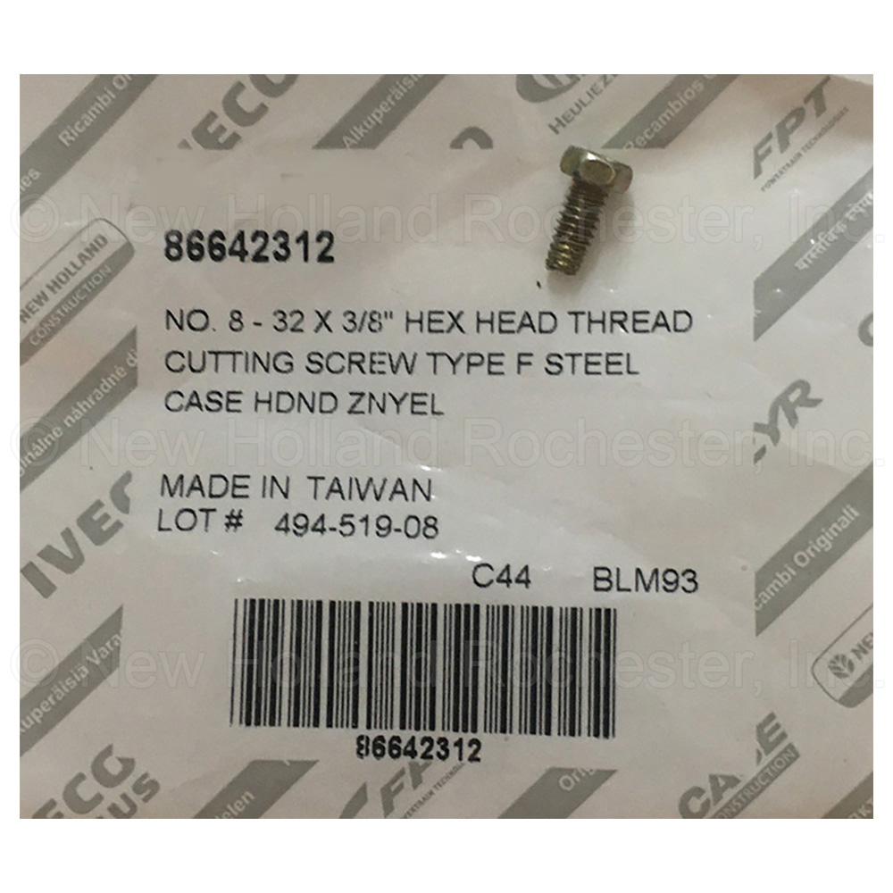 New Holland Self-Tap Screw Part # 86642312