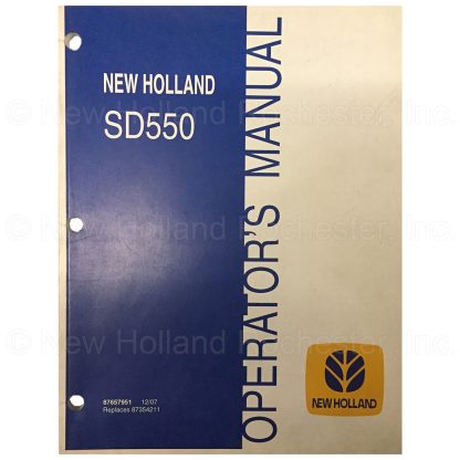 New Holland SD550 Operator's Manual Part # 87657951