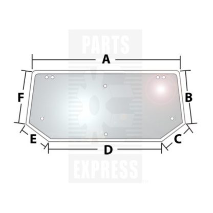Ford New Holland Case IH Upper Rear Glass Aftermarket Part # WN-82014988