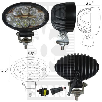 Case IH John Deere Oval LED Light Aftermarket Part # WN-AXE16947