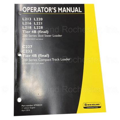 New Holland Operator Manual Part # 47948234