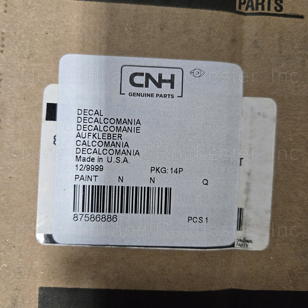 New Holland Decal Part # 87586886 - Image 2
