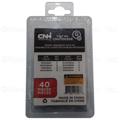 New Holland Metric Woodruff Keys Kit Part # CNH700308