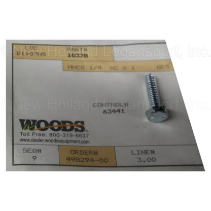 Woods 1/4" x 1" Cap Screw Part # 10378