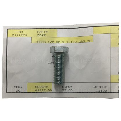 Woods 1/2" x 1-1/2" GR5 Cap Screw Part # 3379