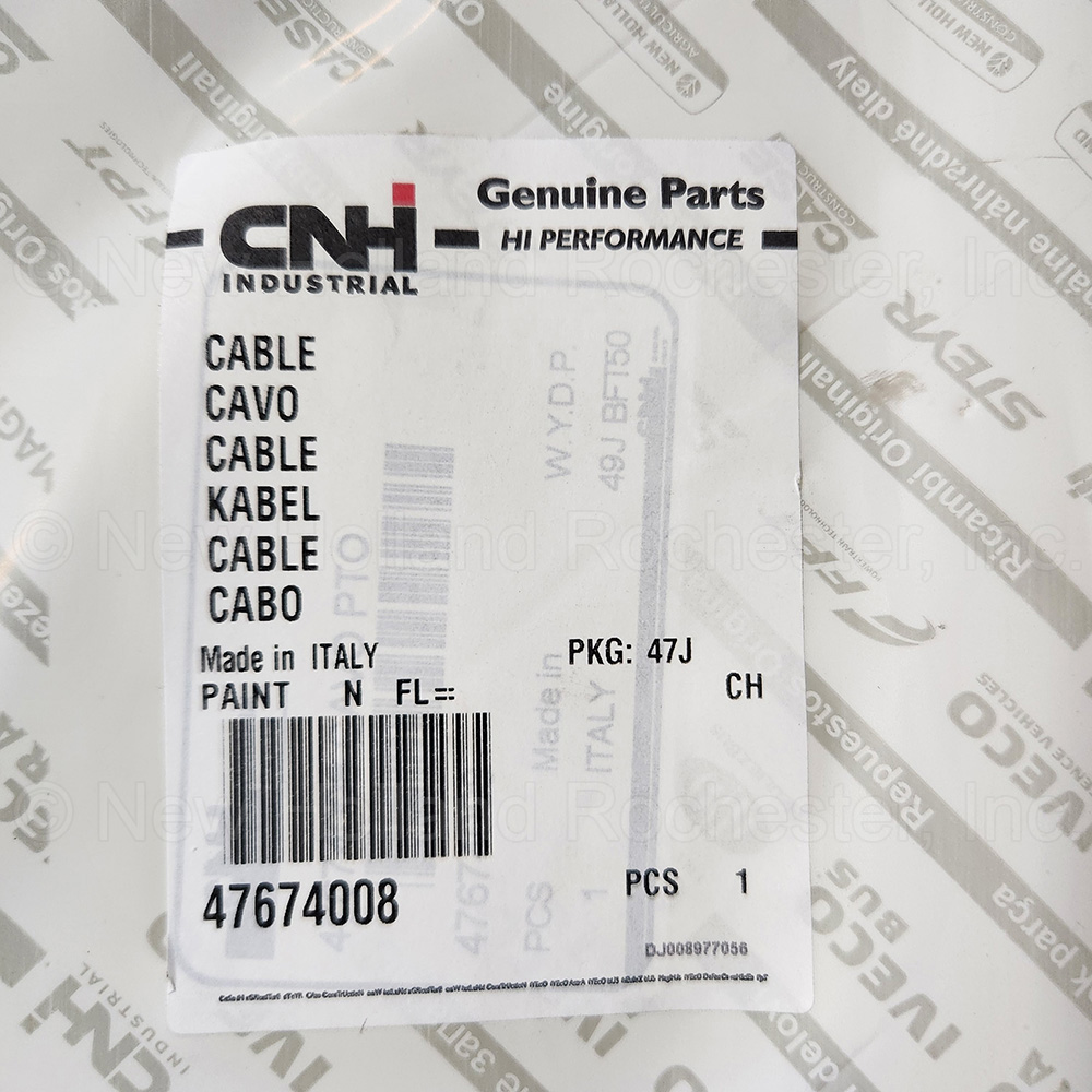 New Holland 41.22" L Cable Part # 47674008 - Image 2