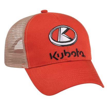 Kubota Orange Hat with Khaki Mesh Back Part # 223485