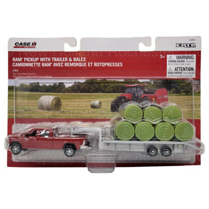 New Holland 1/64 Dodge Ram Pickup w/ Trailer & 11 Bales Toy Part # ZFN14855