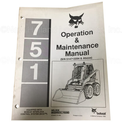 Bobcat 751 Operator Manual Part # 6724872