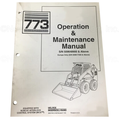 Bobcat 773 LDR Operator Manual Part # 6900789
