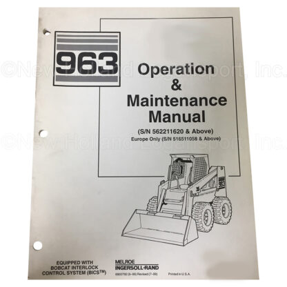 Bobcat 963 LDR Operator Manual Part # 6900792