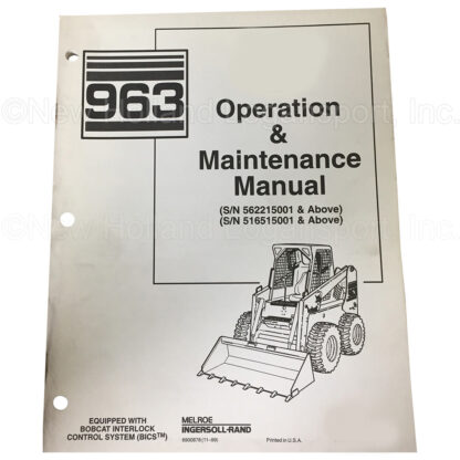 Bobcat 963 LDR Operator Manual Part # 6900878