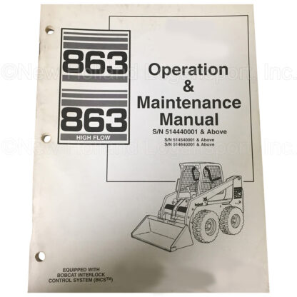 Bobcat 863 863H LDR Operator Manual Part # 6900937
