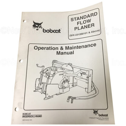 Bobcat Standard Flow Planer Operators Manual Part # 6901034