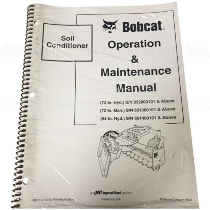 Bobcat Soil Conditioner Operators Manual Part # 6901112