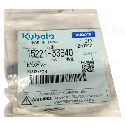 Kubota Pin Plug Part # 15221-33640