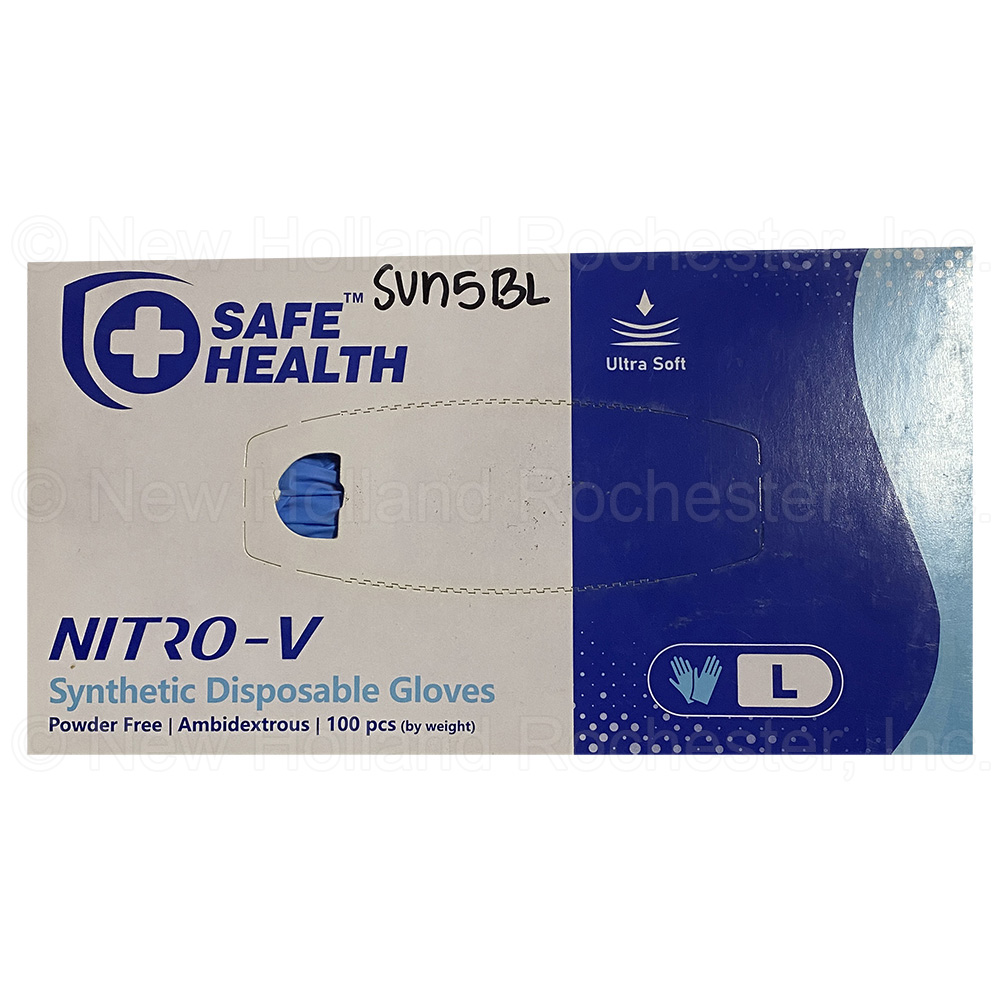 Safe Health NITRO-V Size Large Synthetic Disposable Gloves (Box of 100) Part # SVN5BL