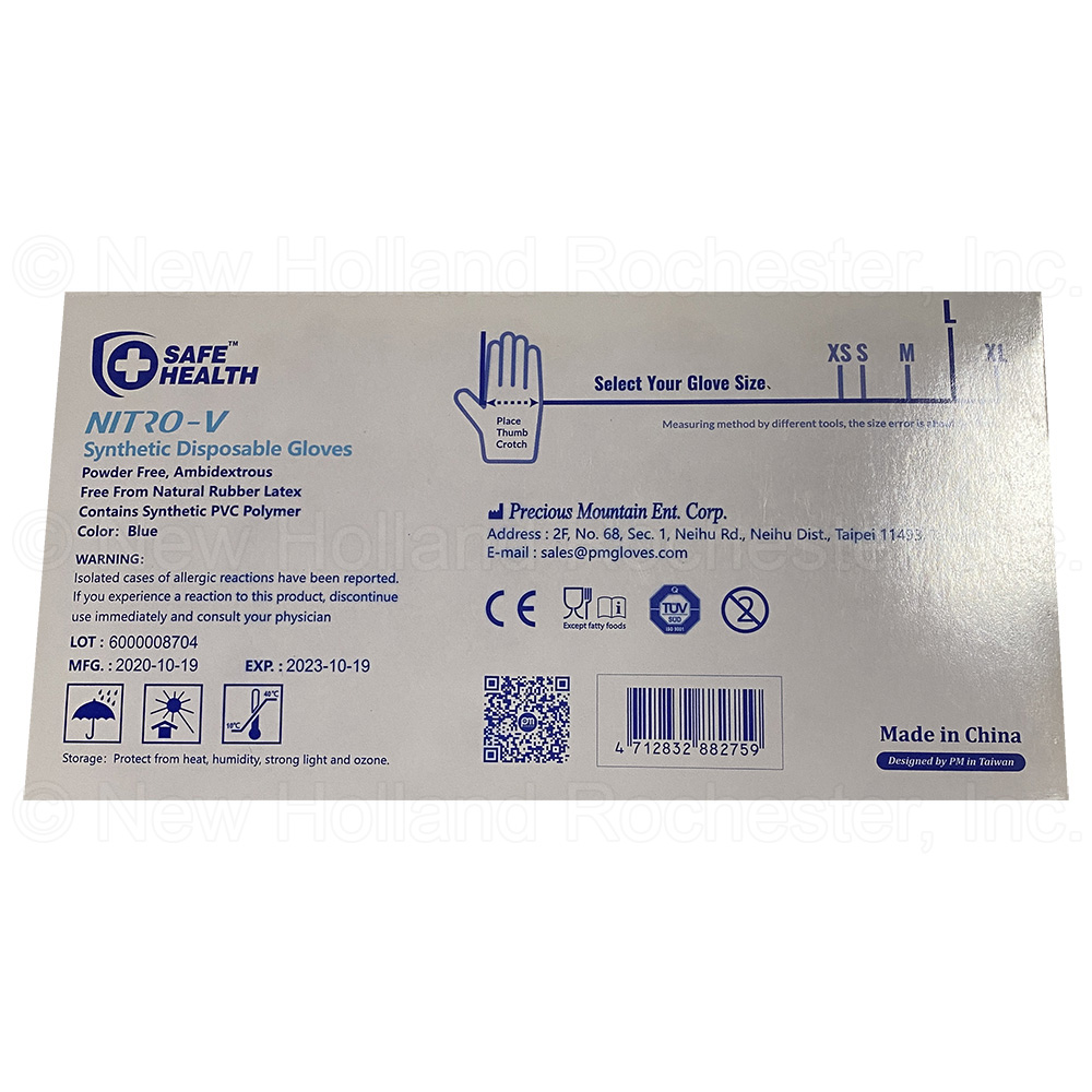 Safe Health NITRO-V Size Large Synthetic Disposable Gloves (Box of 100) Part # SVN5BL - Image 2