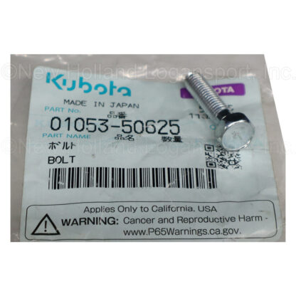 Kubota M6 x 1.0 x 25mm Bolt Part # 01053-50625