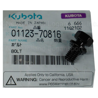 Kubota M8 x 1.25 x 16mm Bolt Part # 01123-70816